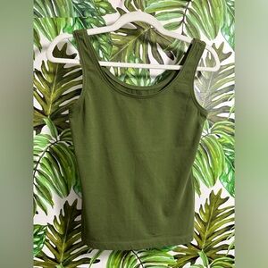 Talbots Petite Cotton Tank Top in Dark Green